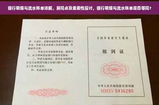 银行明细与流水账单详解，异同点及重要性探讨，银行明细与流水账单是否等同？