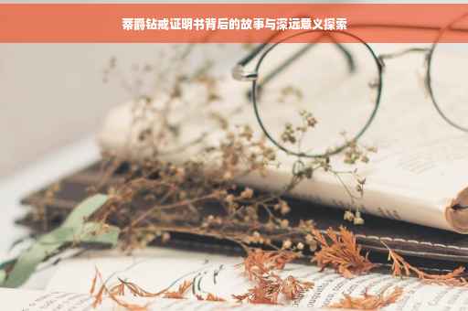 蒂爵钻戒证明书背后的故事与深远意义探索