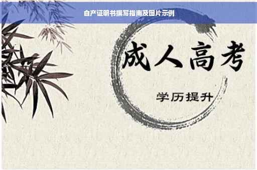 自产证明书撰写指南及图片示例