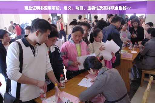 商业证明书深度解析，定义、功能、重要性及其样貌全揭秘??
