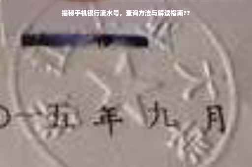 揭秘手机银行流水号，查询方法与解读指南??