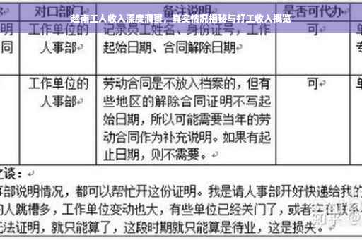 越南工人收入深度洞察，真实情况揭秘与打工收入概览