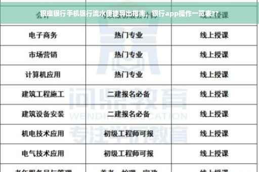 银座银行手机银行流水便捷导出指南，银行app操作一览表??