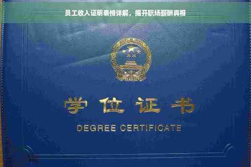 员工收入证明表格详解，揭开职场薪酬真相