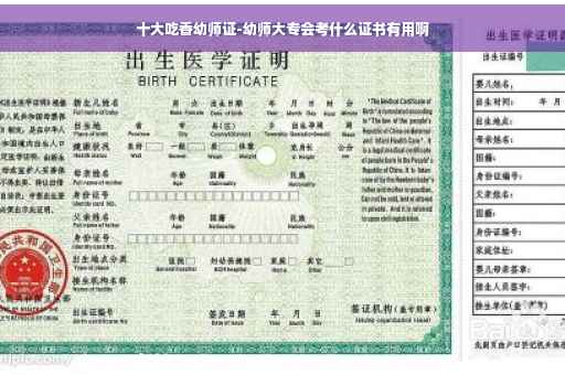 十大吃香幼师证-幼师大专会考什么证书有用啊