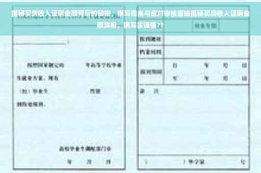 揭秘买房收入证明金额背后的秘密，撰写指南与应对审核策略揭秘买房收入证明金额真相，撰写需谨慎??