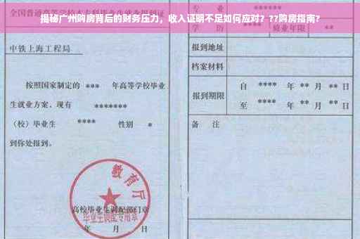 揭秘广州购房背后的财务压力，收入证明不足如何应对？??购房指南?