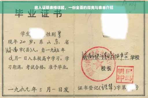 收入证明表格详解，一份全面的指南与表单介绍