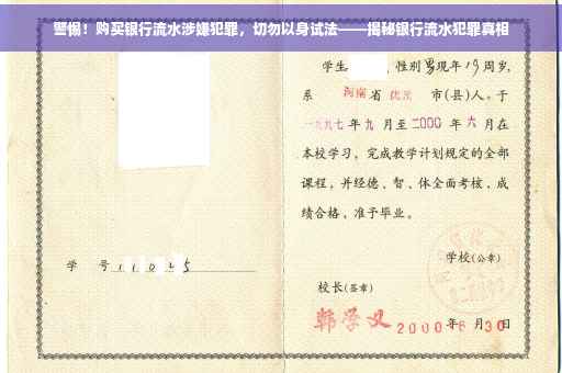 警惕！购买银行流水涉嫌犯罪，切勿以身试法——揭秘银行流水犯罪真相