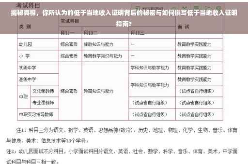 揭秘真相，你所认为的低于当地收入证明背后的秘密与如何撰写低于当地收入证明指南?