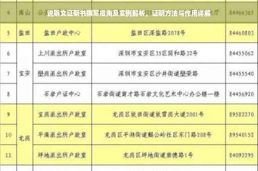 说明文证明书撰写指南及实例解析，证明方法与作用详解