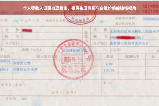个人零收入证明办理指南，探寻生活真相与自我价值的独特视角