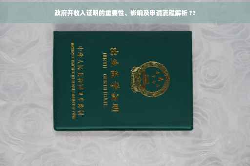 政府开收入证明的重要性、影响及申请流程解析 ??