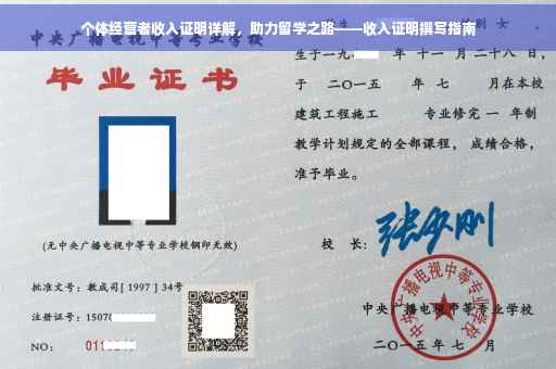 个体经营者收入证明详解，助力留学之路——收入证明撰写指南