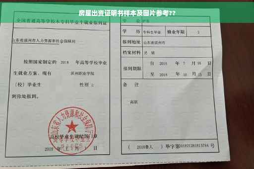 房屋出资证明书样本及图片参考??