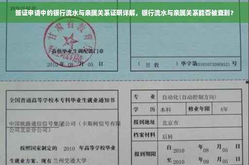 签证申请中的银行流水与亲属关系证明详解，银行流水与亲属关系能否被查到？