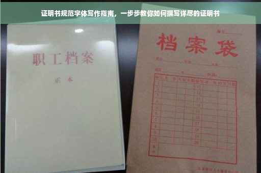 证明书规范字体写作指南，一步步教你如何撰写详尽的证明书