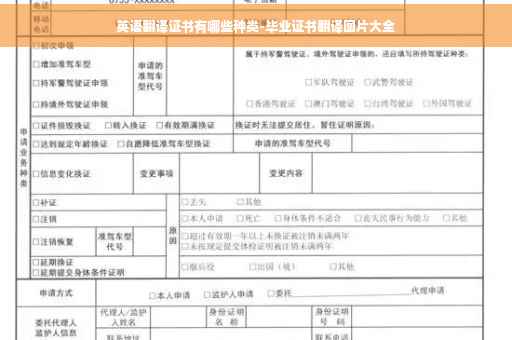 英语翻译证书有哪些种类-毕业证书翻译图片大全
