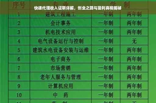 快递代理收入证明详解，创业之路与盈利真相揭秘