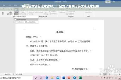 中行英文银行流水详解，一站式了解中行英文版流水信息