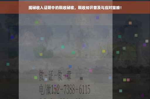 揭秘收入证明中的税收秘密，税收知识普及与应对策略！