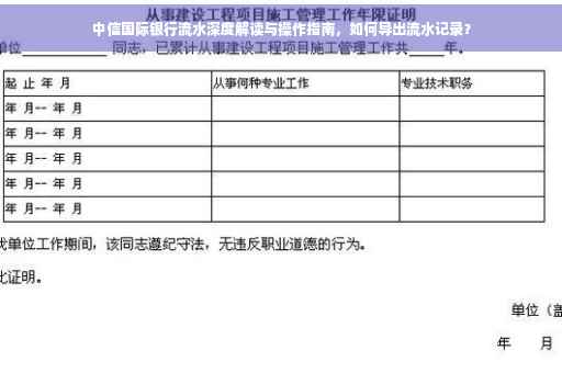 中信国际银行流水深度解读与操作指南，如何导出流水记录？