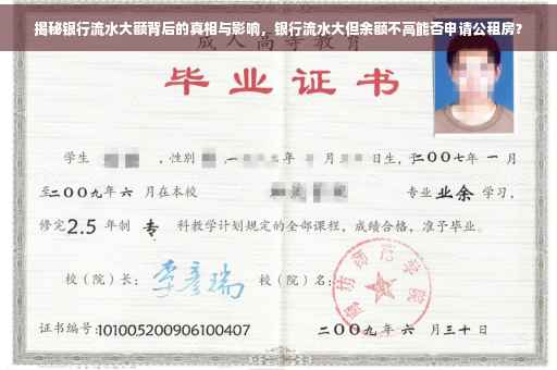 揭秘银行流水大额背后的真相与影响，银行流水大但余额不高能否申请公租房？