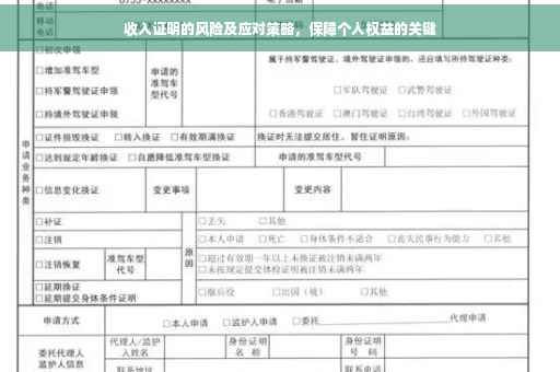 收入证明的风险及应对策略，保障个人权益的关键