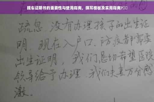 提车证明书的重要性与使用指南，撰写模板及实用指南?⚡️