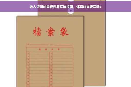 收入证明的重要性与写法指南，你真的需要写吗？