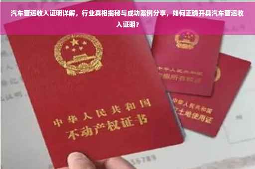 汽车营运收入证明详解，行业真相揭秘与成功案例分享，如何正确开具汽车营运收入证明？