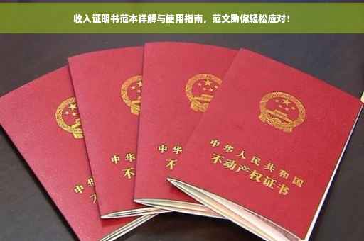 收入证明书范本详解与使用指南，范文助你轻松应对！