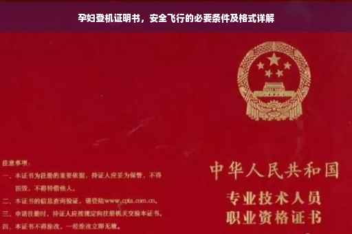 孕妇登机证明书，安全飞行的必要条件及格式详解