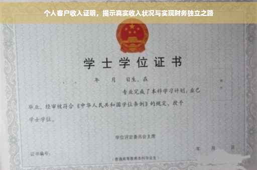 个人客户收入证明，揭示真实收入状况与实现财务独立之路
