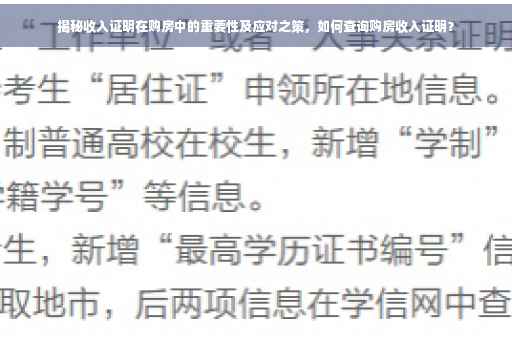 揭秘收入证明在购房中的重要性及应对之策，如何查询购房收入证明？