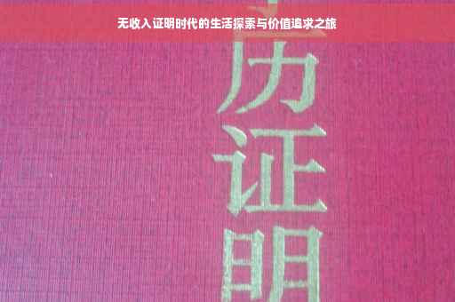 无收入证明时代的生活探索与价值追求之旅