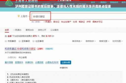 泸州释放证明书的背后故事，法律与人性光辉的揭示及开具地点探索