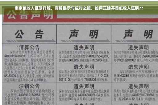 南京低收入证明详解，真相揭示与应对之策，如何正确开具低收入证明??