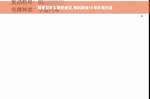 肄业后怎么换毕业证,专科肄业10年补救办法