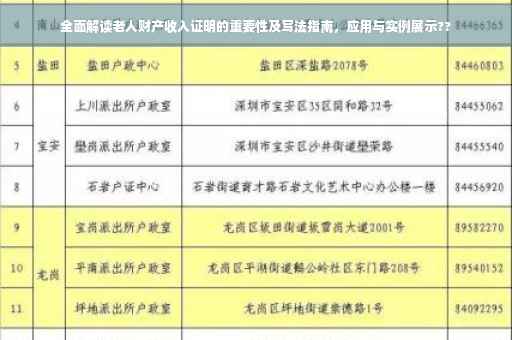 全面解读老人财产收入证明的重要性及写法指南，应用与实例展示??