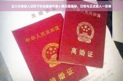正大天晴收入证明下的自媒体作者心路历程揭秘，日常与正式收入一览表
