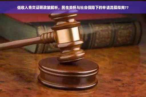 低收入免交证明政策解析，民生关怀与社会保障下的申请流程指南??