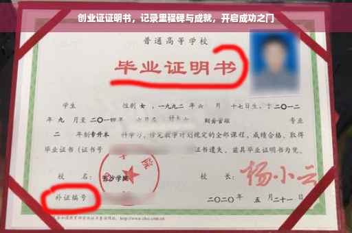 创业证证明书，记录里程碑与成就，开启成功之门