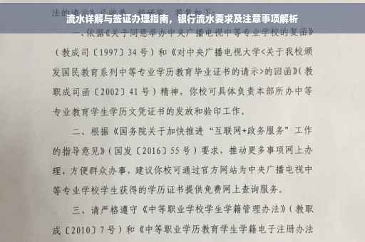 流水详解与签证办理指南，银行流水要求及注意事项解析