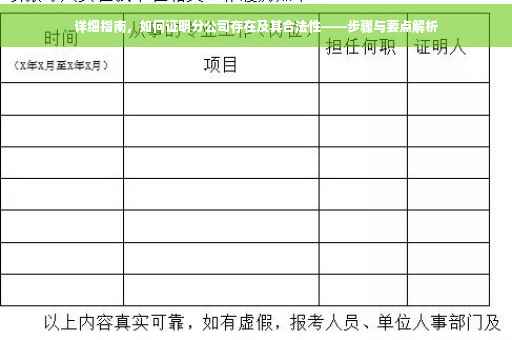 详细指南，如何证明分公司存在及其合法性——步骤与要点解析