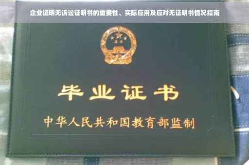 企业证明无诉讼证明书的重要性、实际应用及应对无证明书情况指南