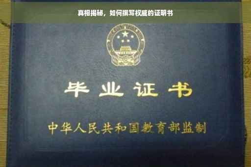 真相揭秘，如何撰写权威的证明书
