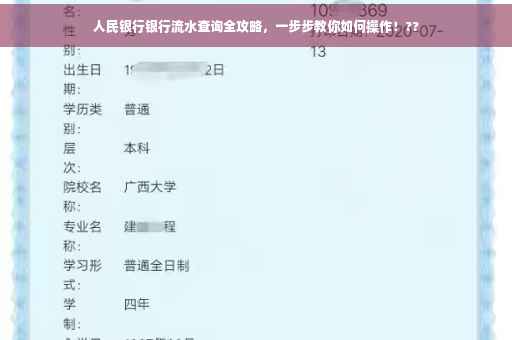 人民银行银行流水查询全攻略，一步步教你如何操作！??
