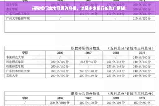 揭秘银行流水背后的真相，涉及多家银行的账户揭秘！