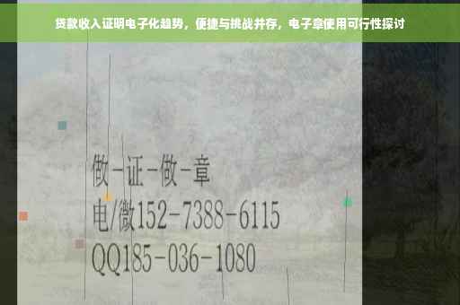 贷款收入证明电子化趋势，便捷与挑战并存，电子章使用可行性探讨